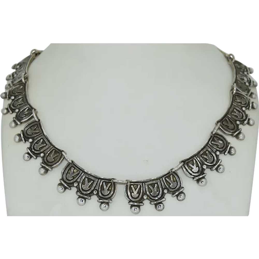 Vintage Sterling Silver Mid Century Collar Neckla… - image 1