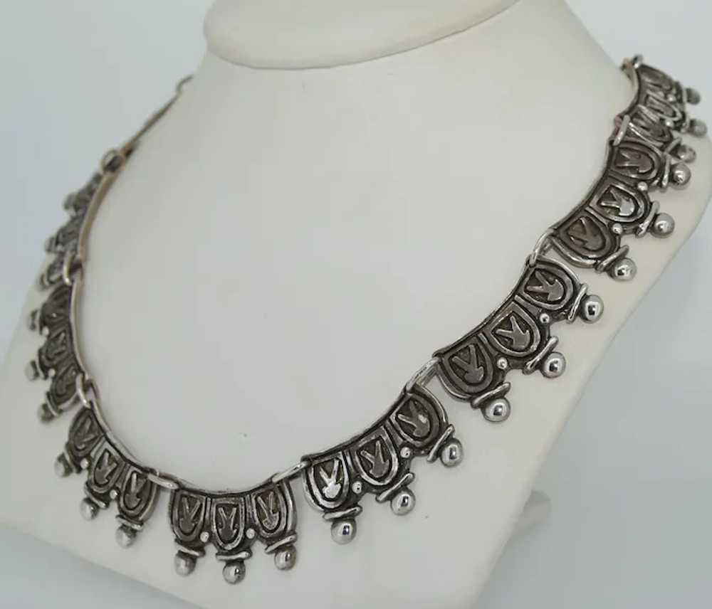 Vintage Sterling Silver Mid Century Collar Neckla… - image 2