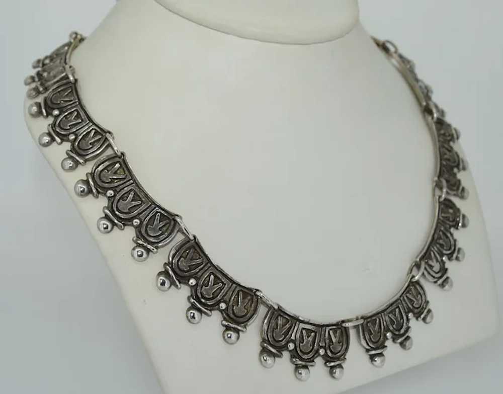 Vintage Sterling Silver Mid Century Collar Neckla… - image 3