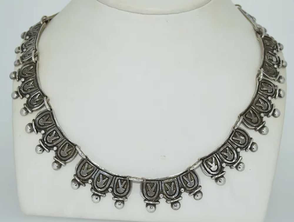 Vintage Sterling Silver Mid Century Collar Neckla… - image 4