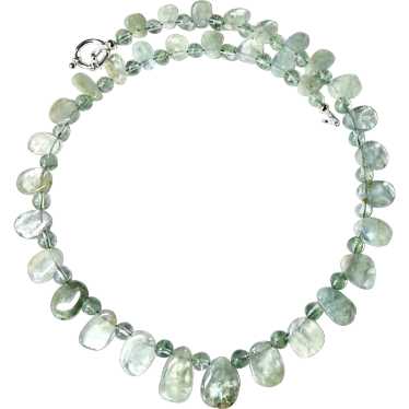 Translucent Green Aquamarine Fancy Drop Necklace