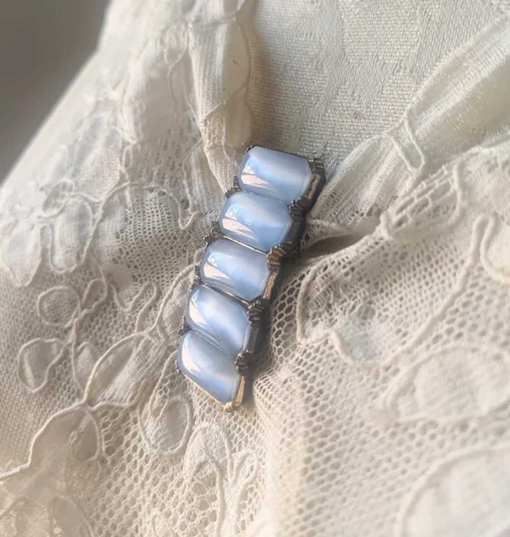 Lidz Brothers Dress Clip Vintage Pale Blue Moonst… - image 10