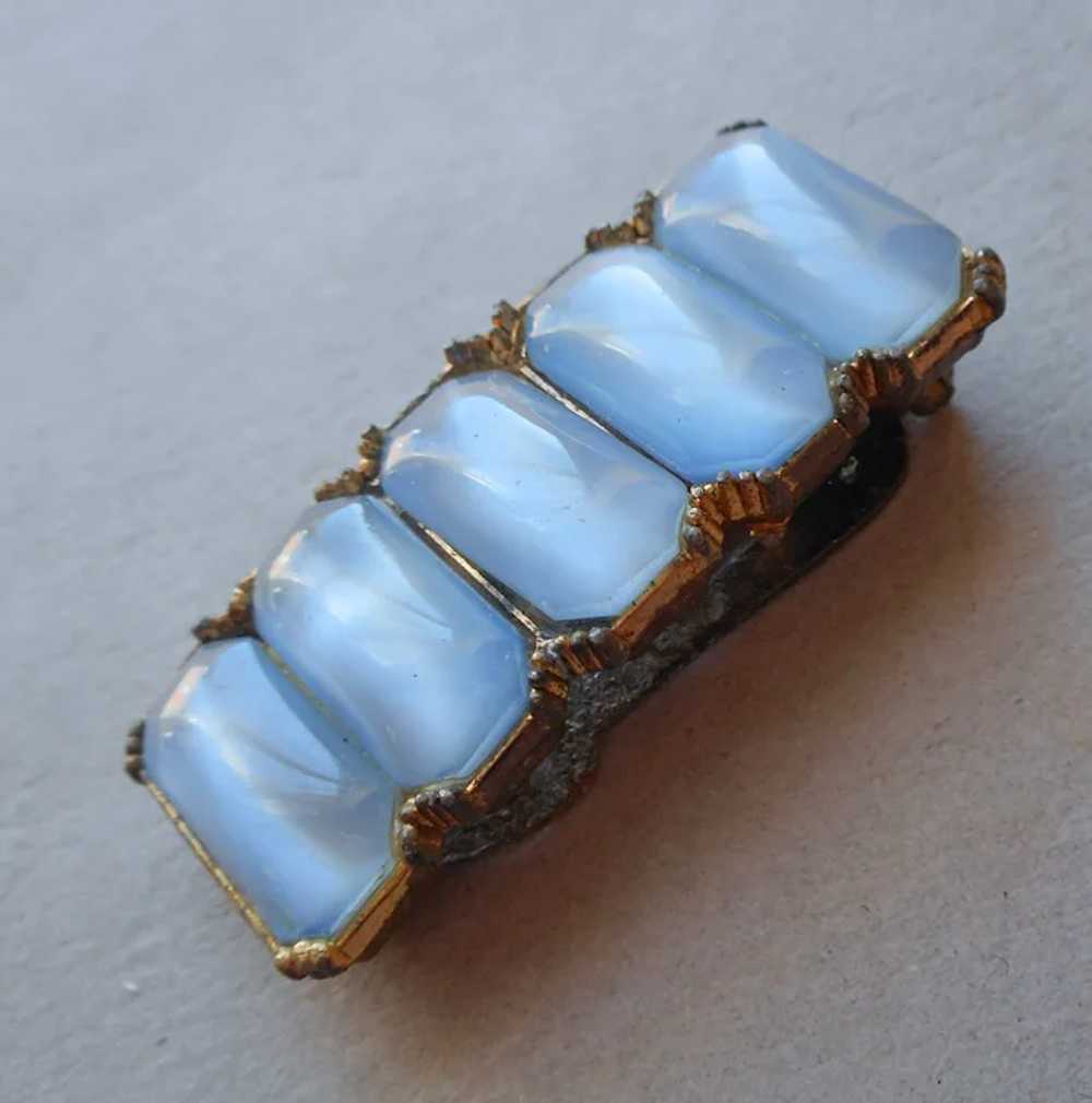 Lidz Brothers Dress Clip Vintage Pale Blue Moonst… - image 2