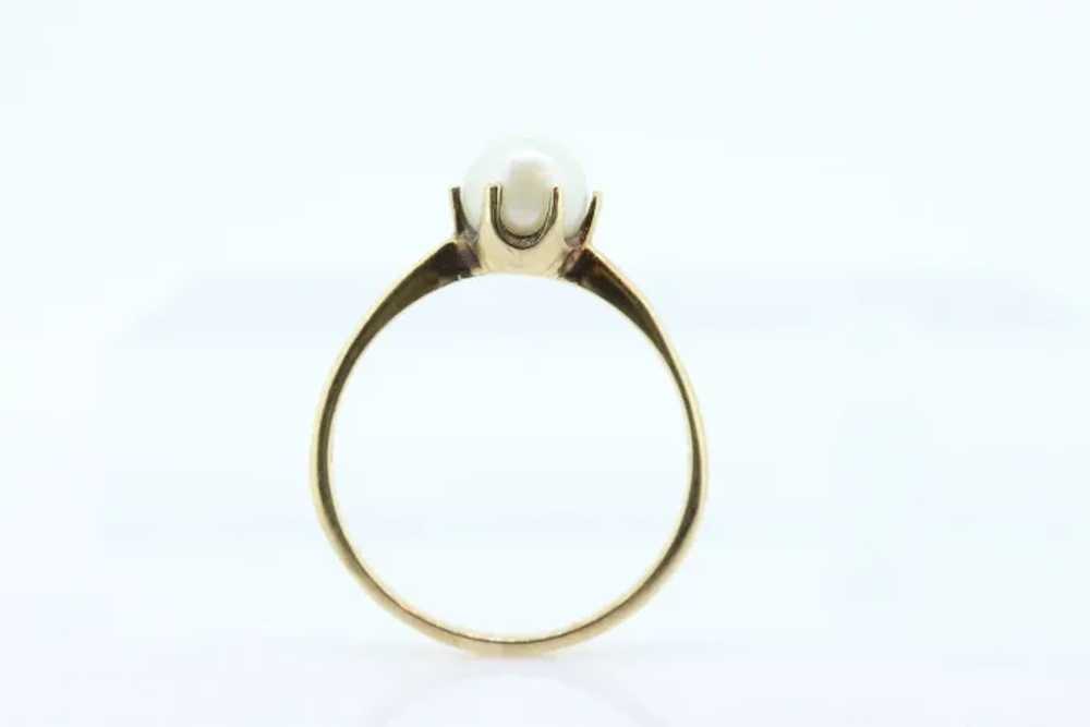 Victorian Pearl Claw Set ring. 10k Yellow Gold vi… - image 3