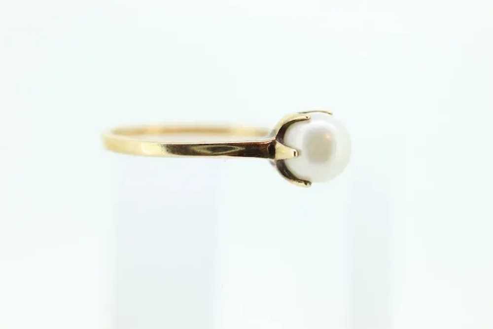 Victorian Pearl Claw Set ring. 10k Yellow Gold vi… - image 5