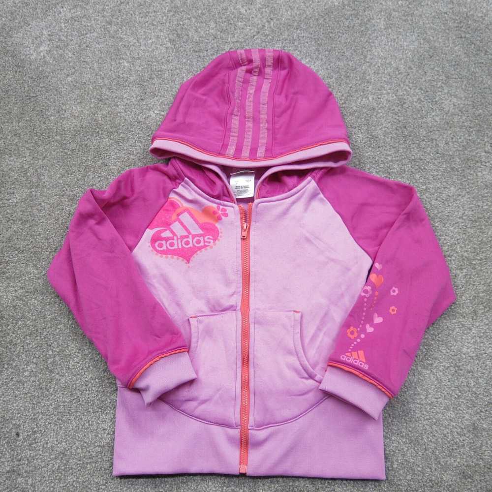 Adidas Jacket Girls Size 5 Pink Solid Long Sleeve… - image 1