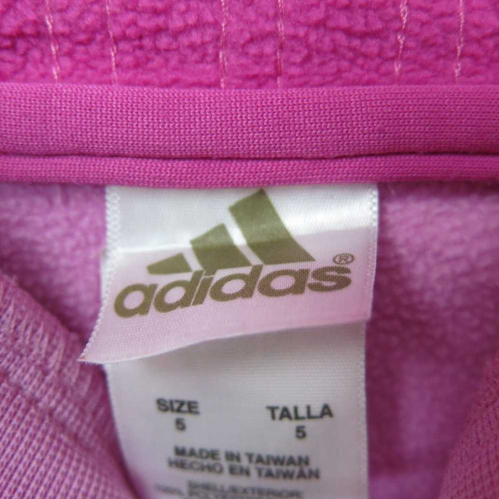 Adidas Jacket Girls Size 5 Pink Solid Long Sleeve… - image 4
