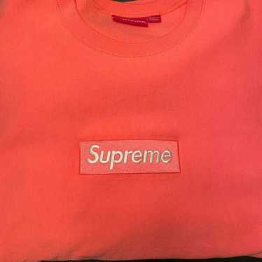 Supreme box logo crewneck hotsell fluorescent pink