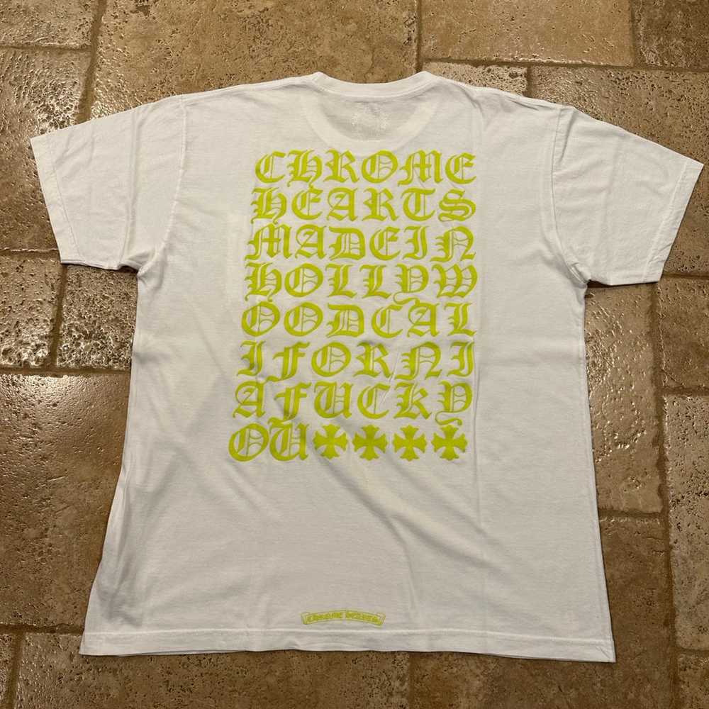 Chrome Hearts White / Yellow Script Hollywood T-S… - image 2