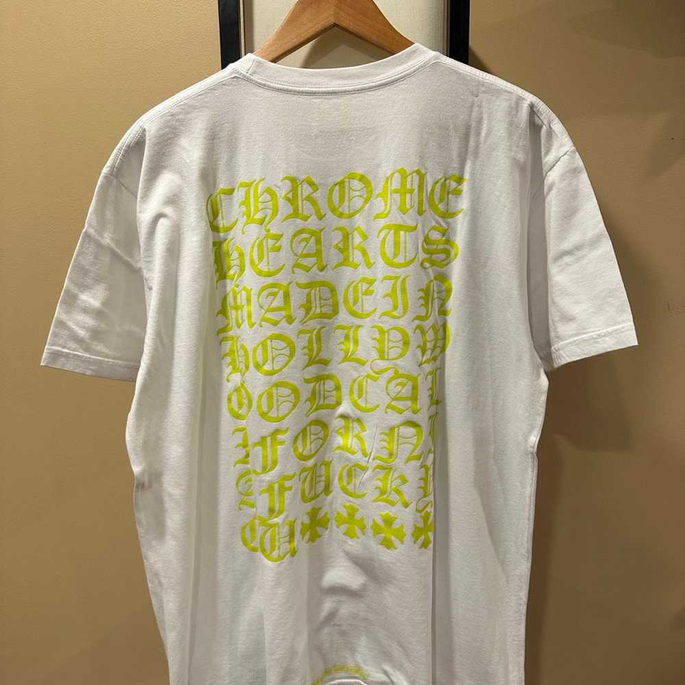 Chrome Hearts White / Yellow Script Hollywood T-S… - image 4