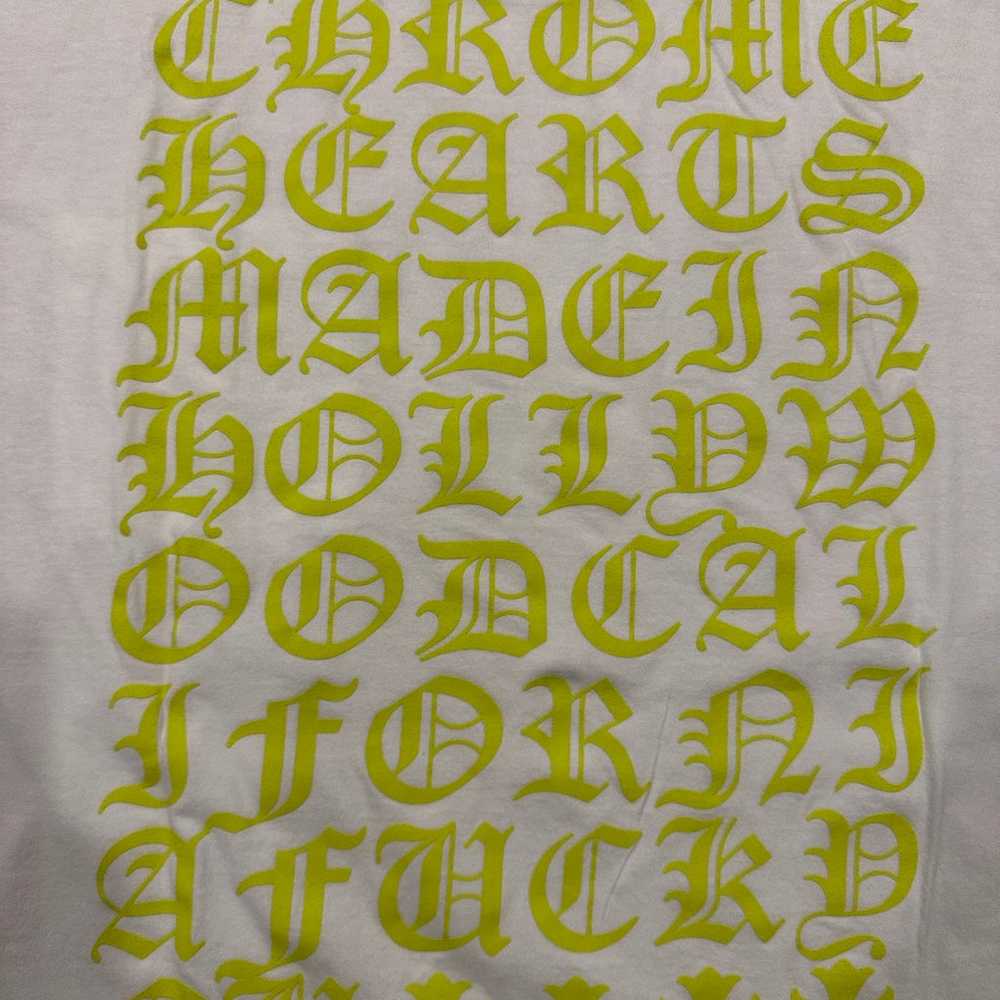 Chrome Hearts White / Yellow Script Hollywood T-S… - image 9