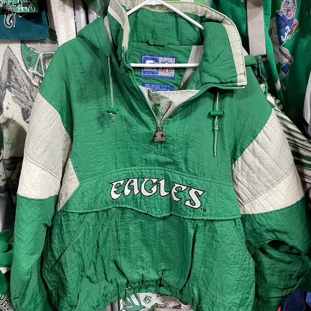 Rare Philadelphia Eagles Starter Pullover OG Grai… - image 1