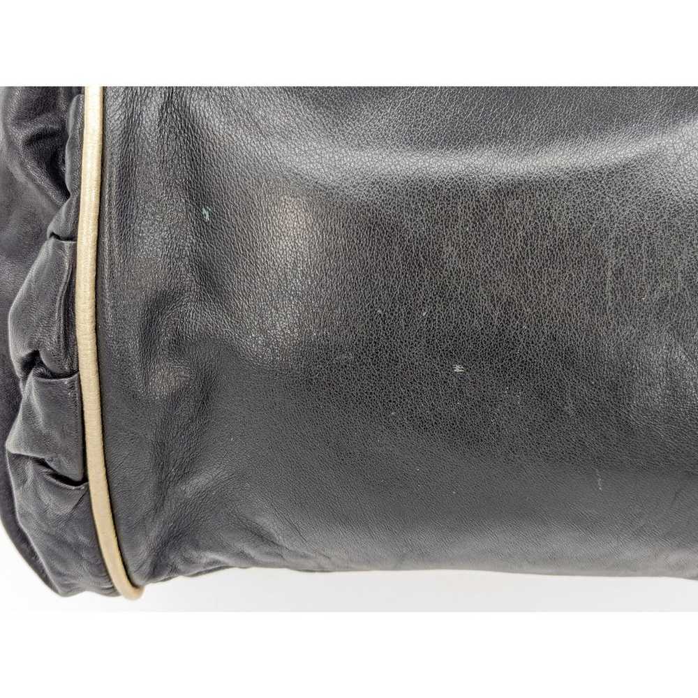 Vintage Unique Lamb Leather Handbag Clamshell Gol… - image 7