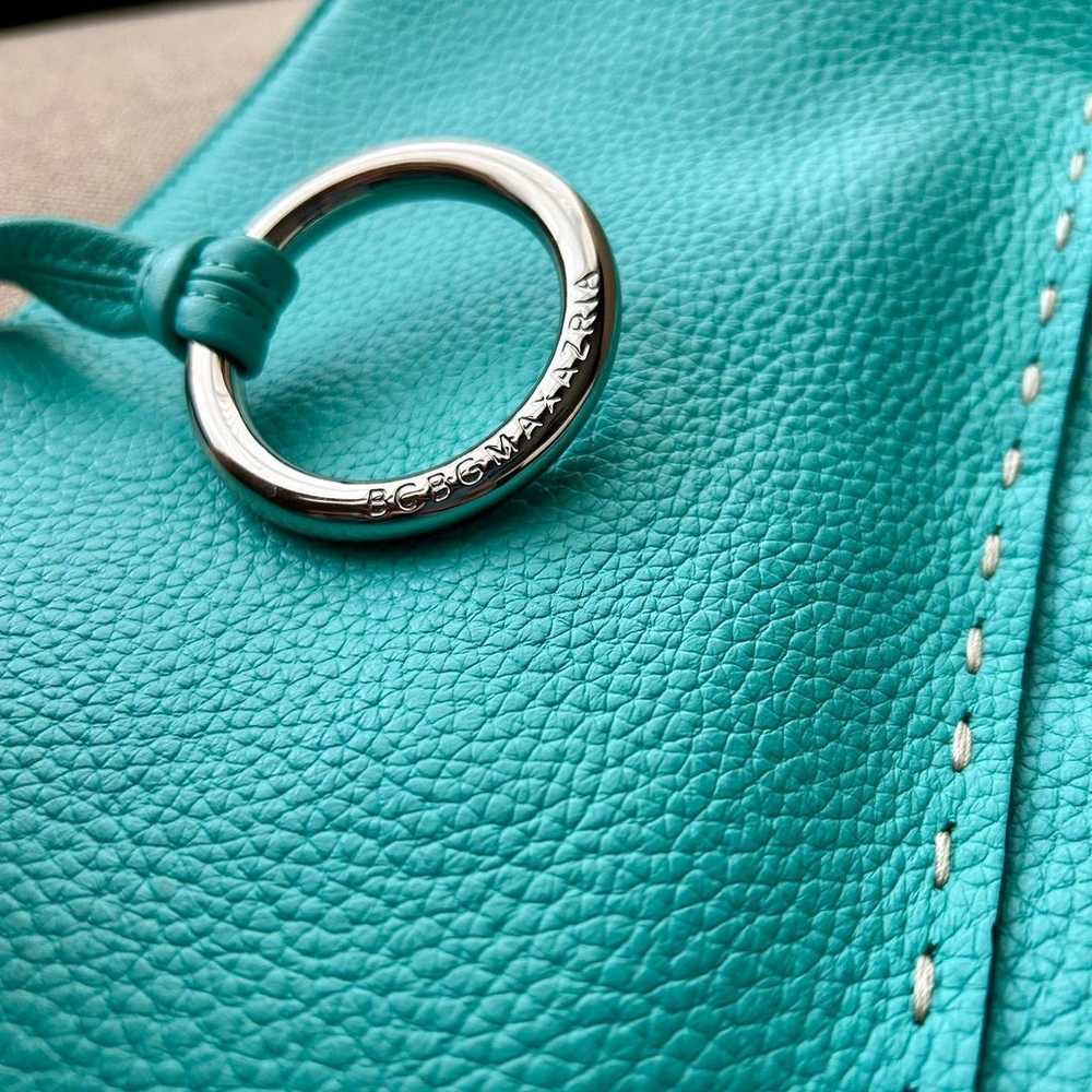 BCBG Maxazria Turquoise Leather Handbag Shoulder … - image 10