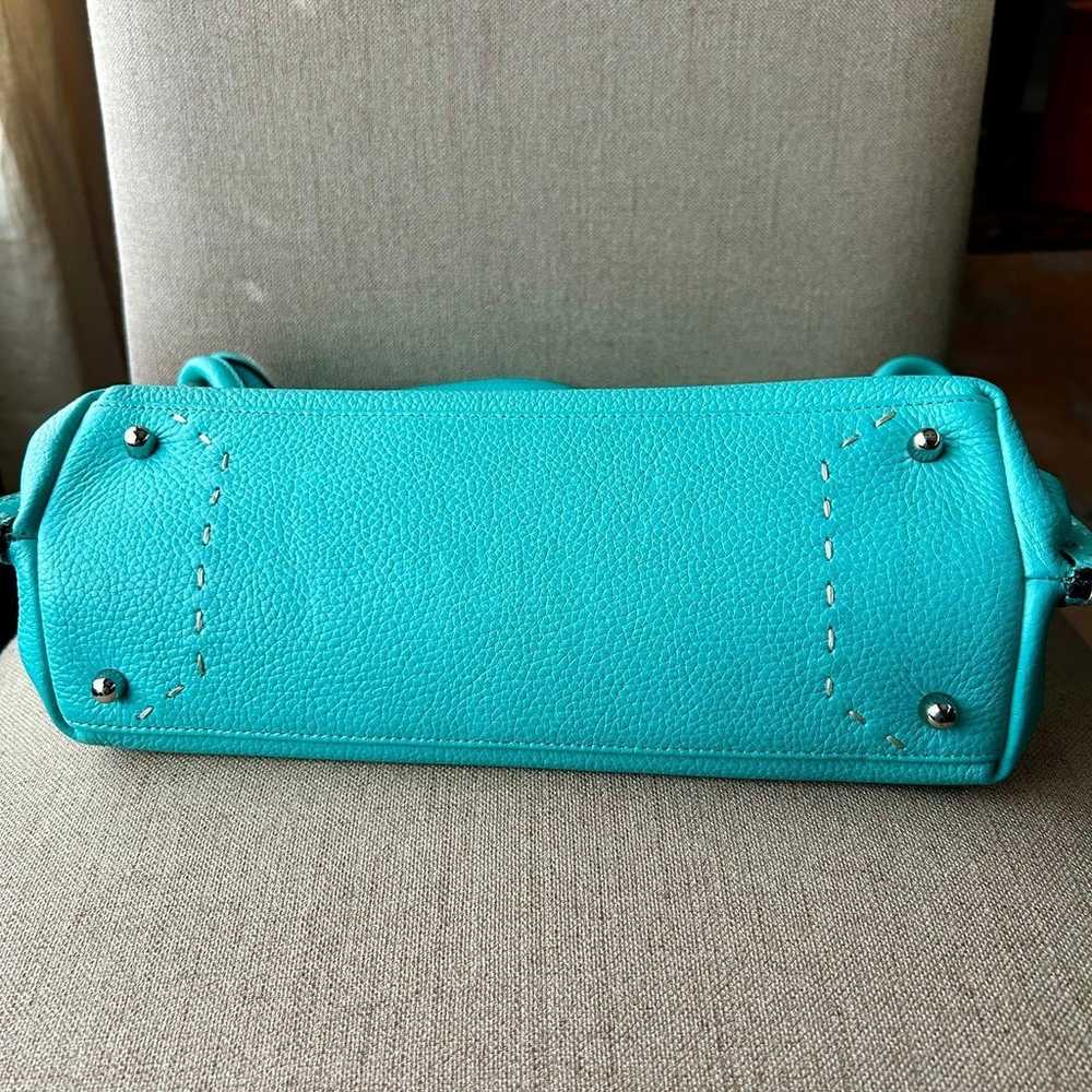 BCBG Maxazria Turquoise Leather Handbag Shoulder … - image 5