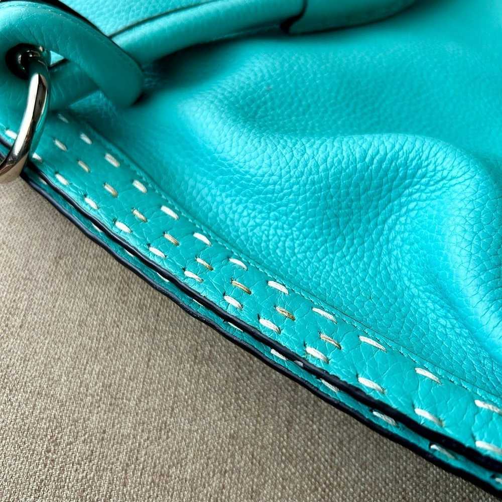 BCBG Maxazria Turquoise Leather Handbag Shoulder … - image 6