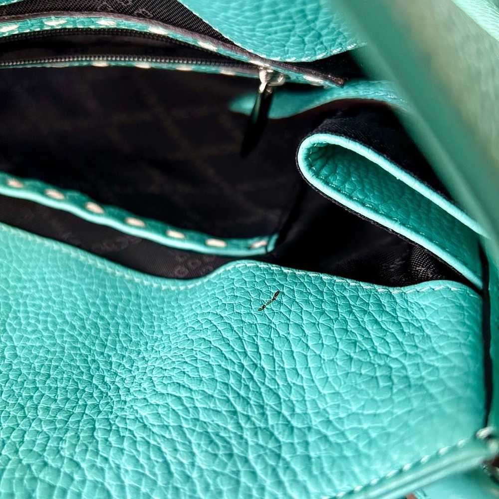 BCBG Maxazria Turquoise Leather Handbag Shoulder … - image 8