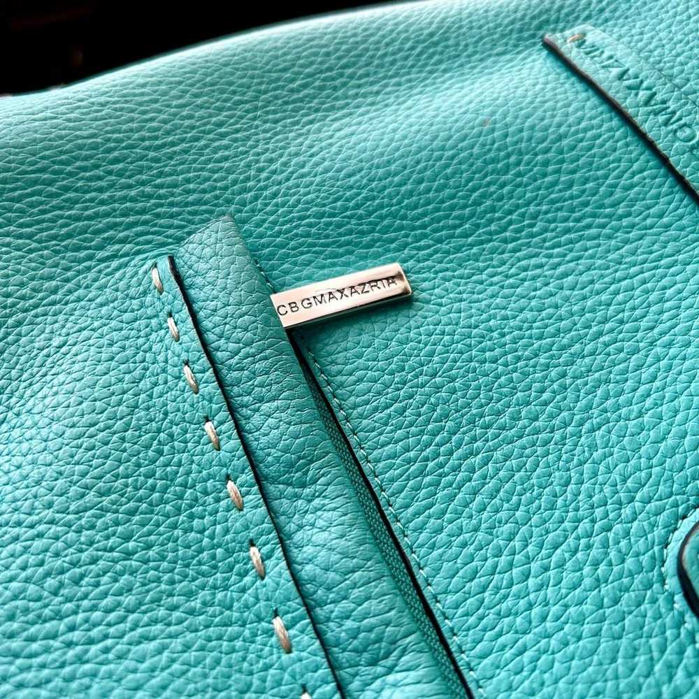 BCBG Maxazria Turquoise Leather Handbag Shoulder … - image 9