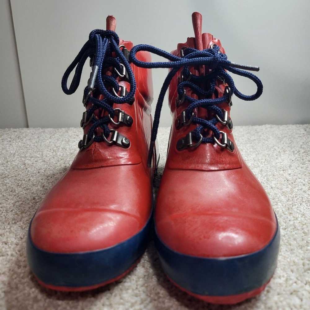 Lands End vintage 90s red rubber boots - image 2