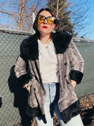 Faux Fur Pea Coat