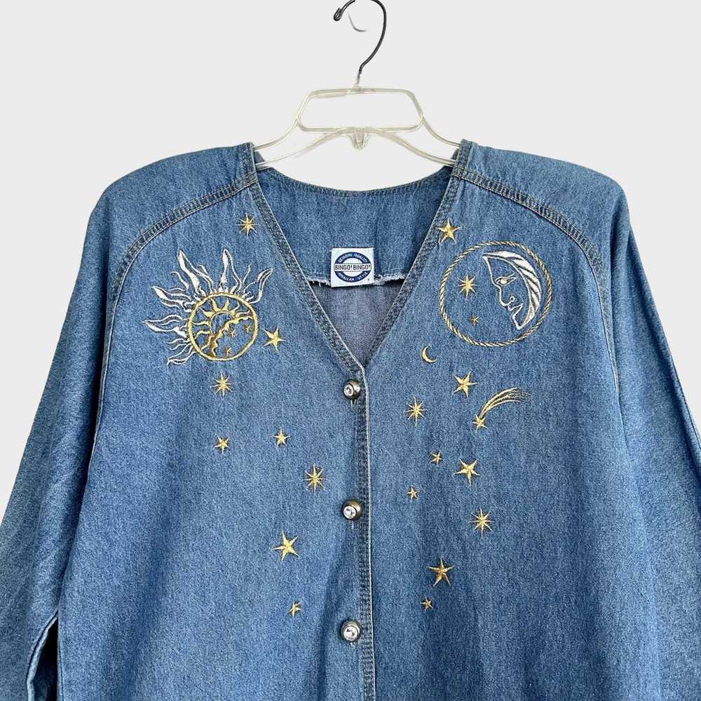 Vintage Bingo! Bingo! Sun Moon & Stars Embroidere… - image 2