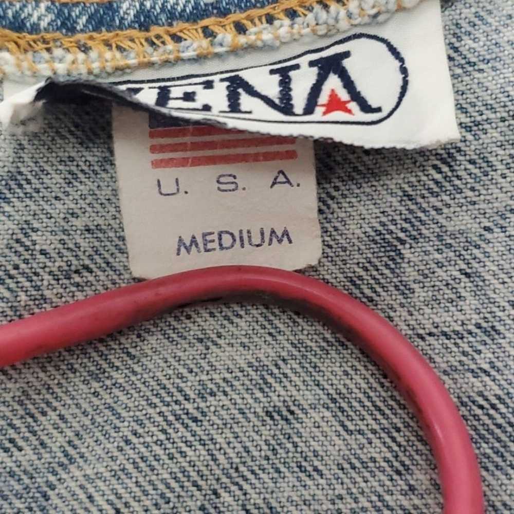 Vintage Zena Jeans Denim Floral and Stonewash Ves… - image 4