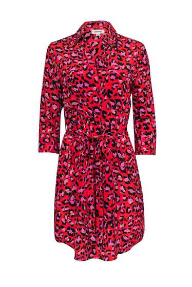 L'Agence - Red Leopard Print "Stella" Silk Dress S