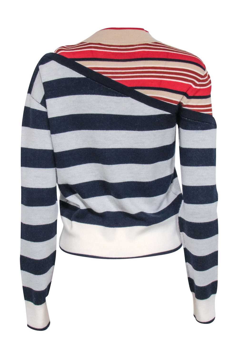 Veronica Beard - Navy, Ivory & Red Stripe Wool Bl… - image 3