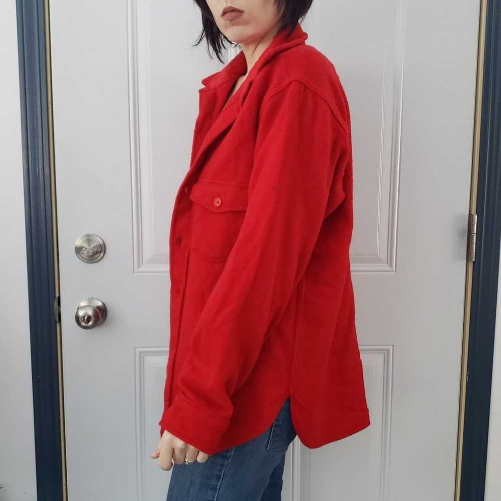 70s Woolrich Red Wool Button Down - image 2