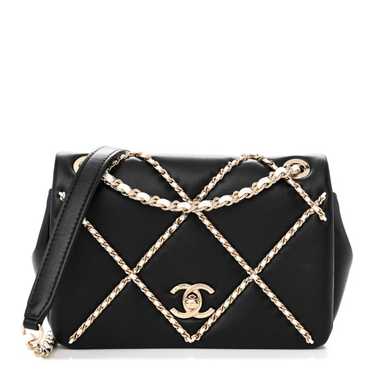 CHANEL Lambskin Small Entwined Chain Flap Black