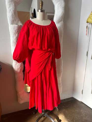 Barbra barbra Red wrap dress (6)