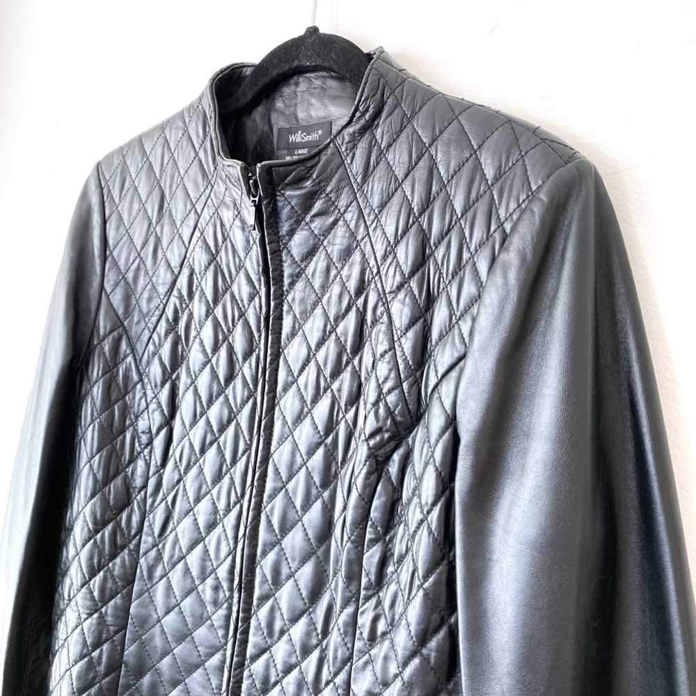 Willi Smith Quilted Leather Jacket (L) - image 2