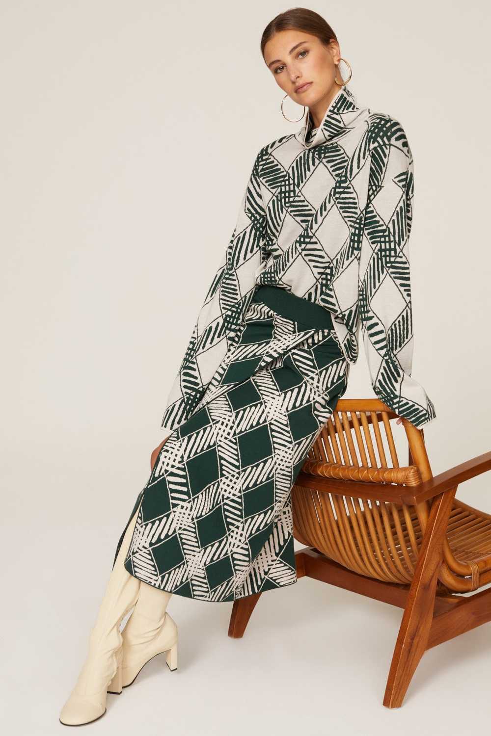 Tanya Taylor Candace Wrap Knit Skirt - image 5