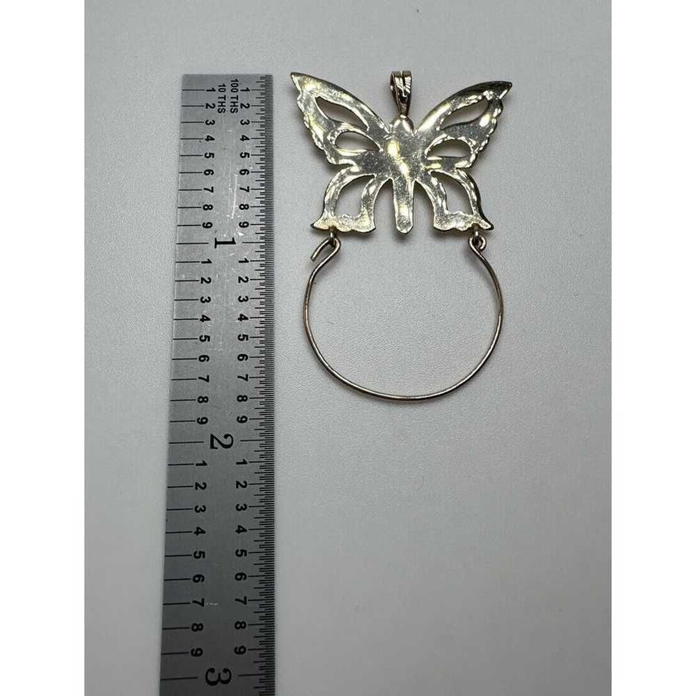 Vintage Estate 14k Yellow Gold Butterfly Charm/Pe… - image 4