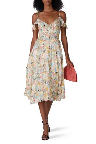 Rachel Rachel Roy Floral Ruffle Chiffon Midi Dress