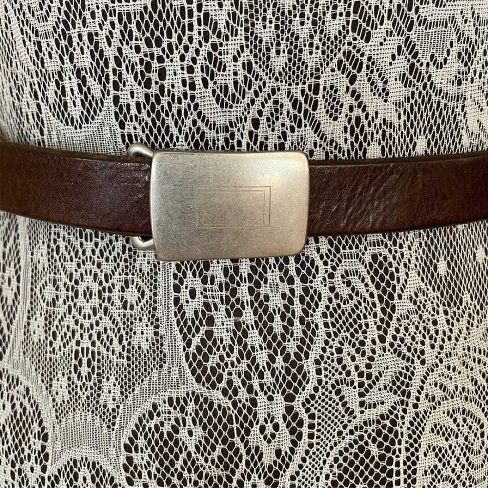 Vintage J. Crew Skinny Leather Belt With Silver P… - image 2