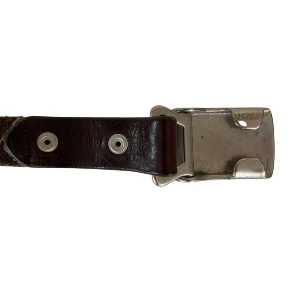 Vintage J. Crew Skinny Leather Belt With Silver P… - image 3
