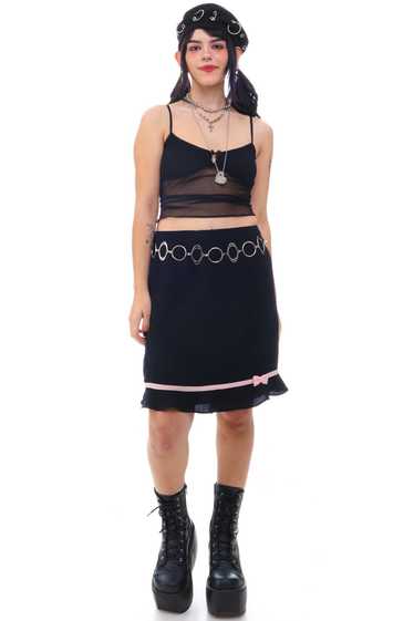Vintage 90's Pretty Bow Little Black Skirt - M