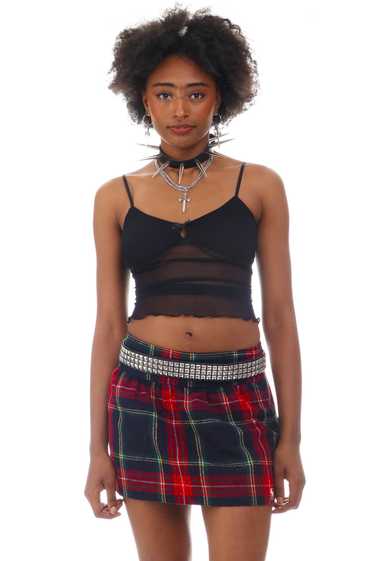 Vintage Y2K Grunge Plaid Pleated Skirt - S