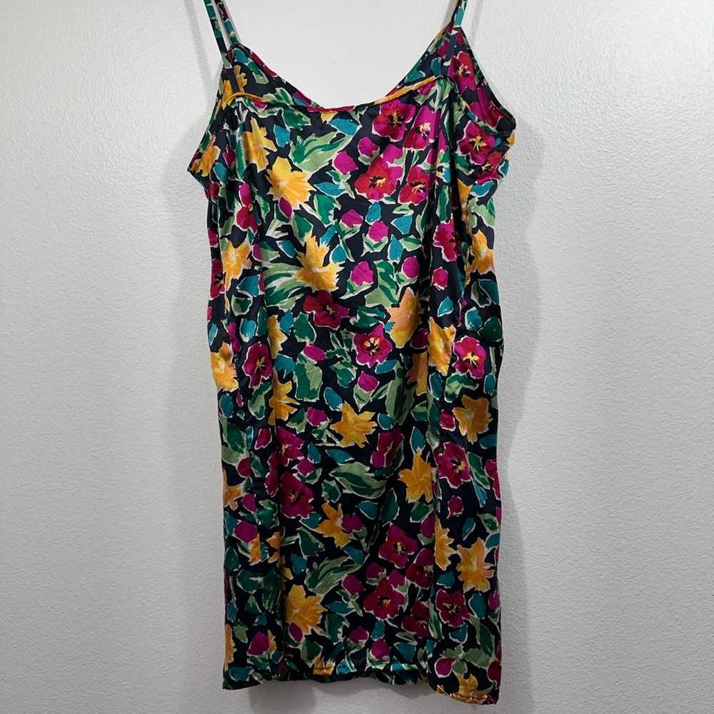 Vintage Robert Stock Floral Silk Slip Dress size … - image 2