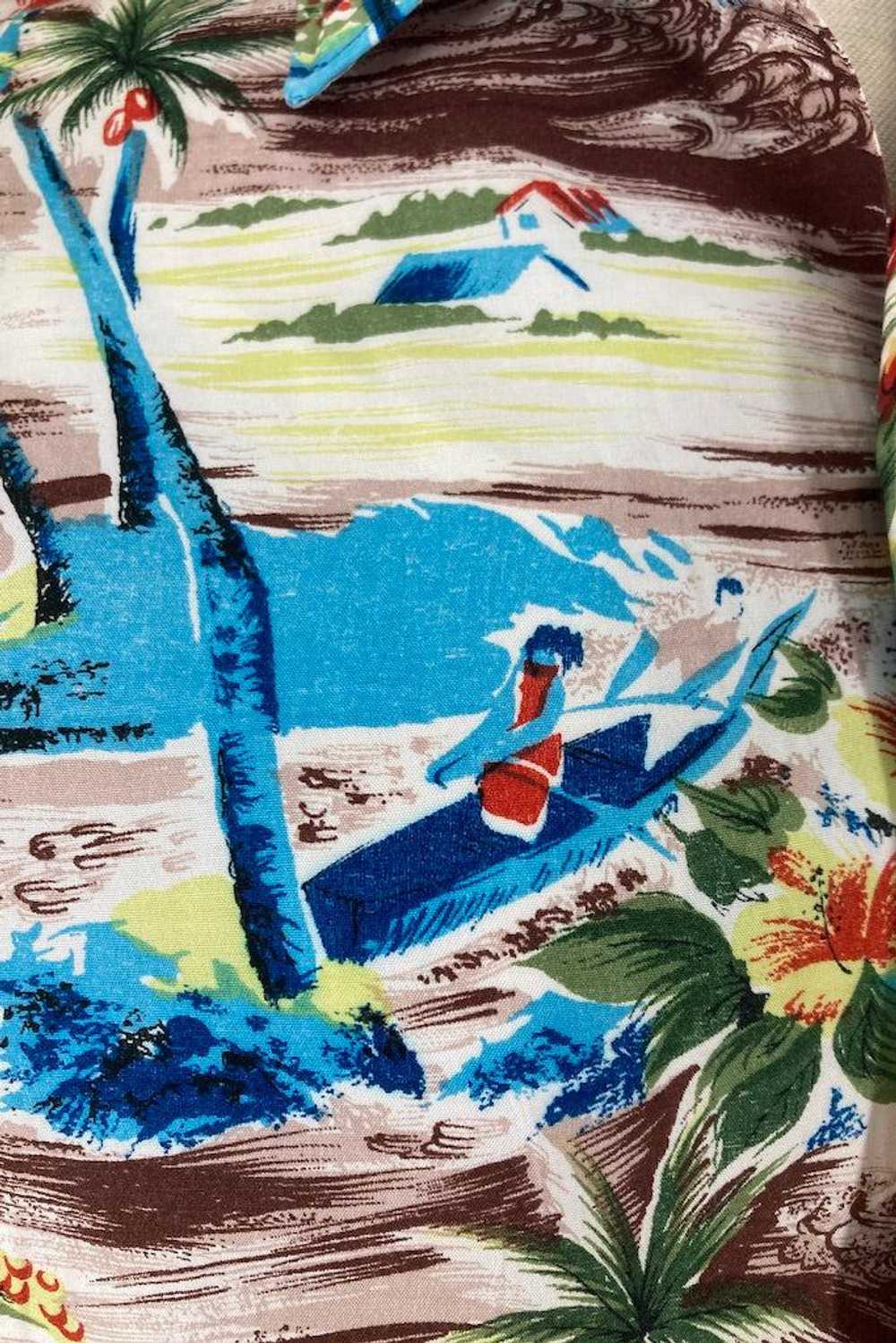 Vintage South Pacific Hawaiian Print Shirt - image 4