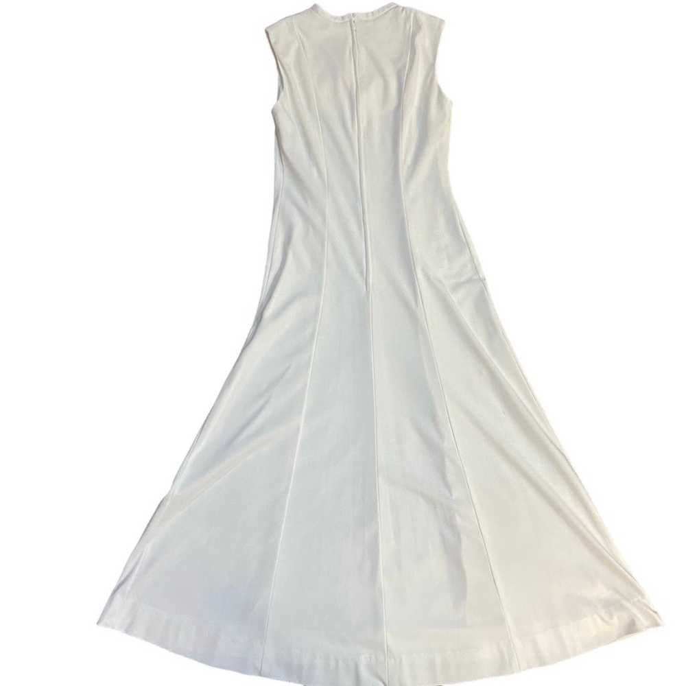 70’s Vintage White Polyester Dress & Cardigan Set - image 6