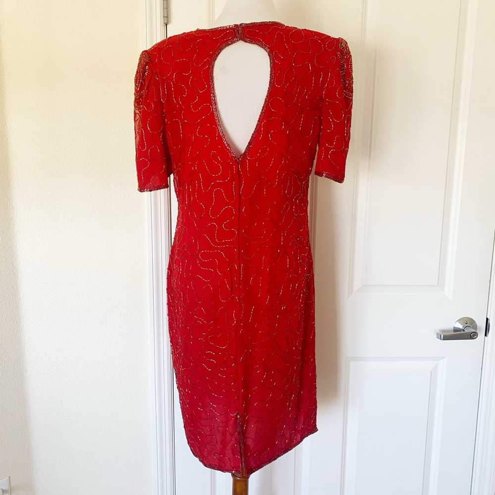 Vintage 100% Silk Beaded Dress - image 6