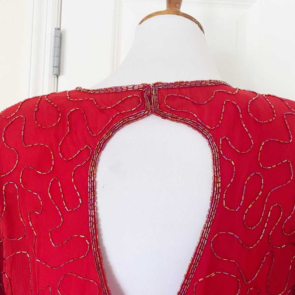 Vintage 100% Silk Beaded Dress - image 7