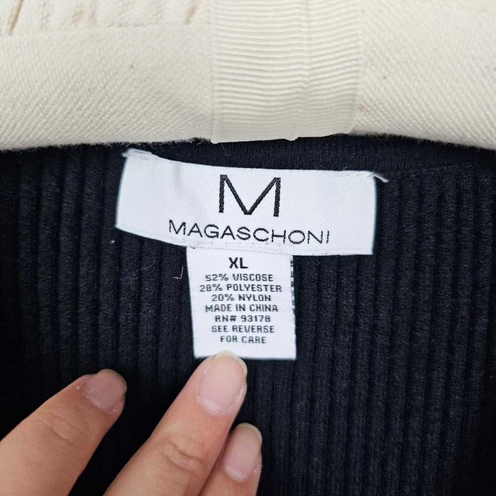 Magaschoni Black Ribbed V Neck Tank Top Sweater B… - image 5