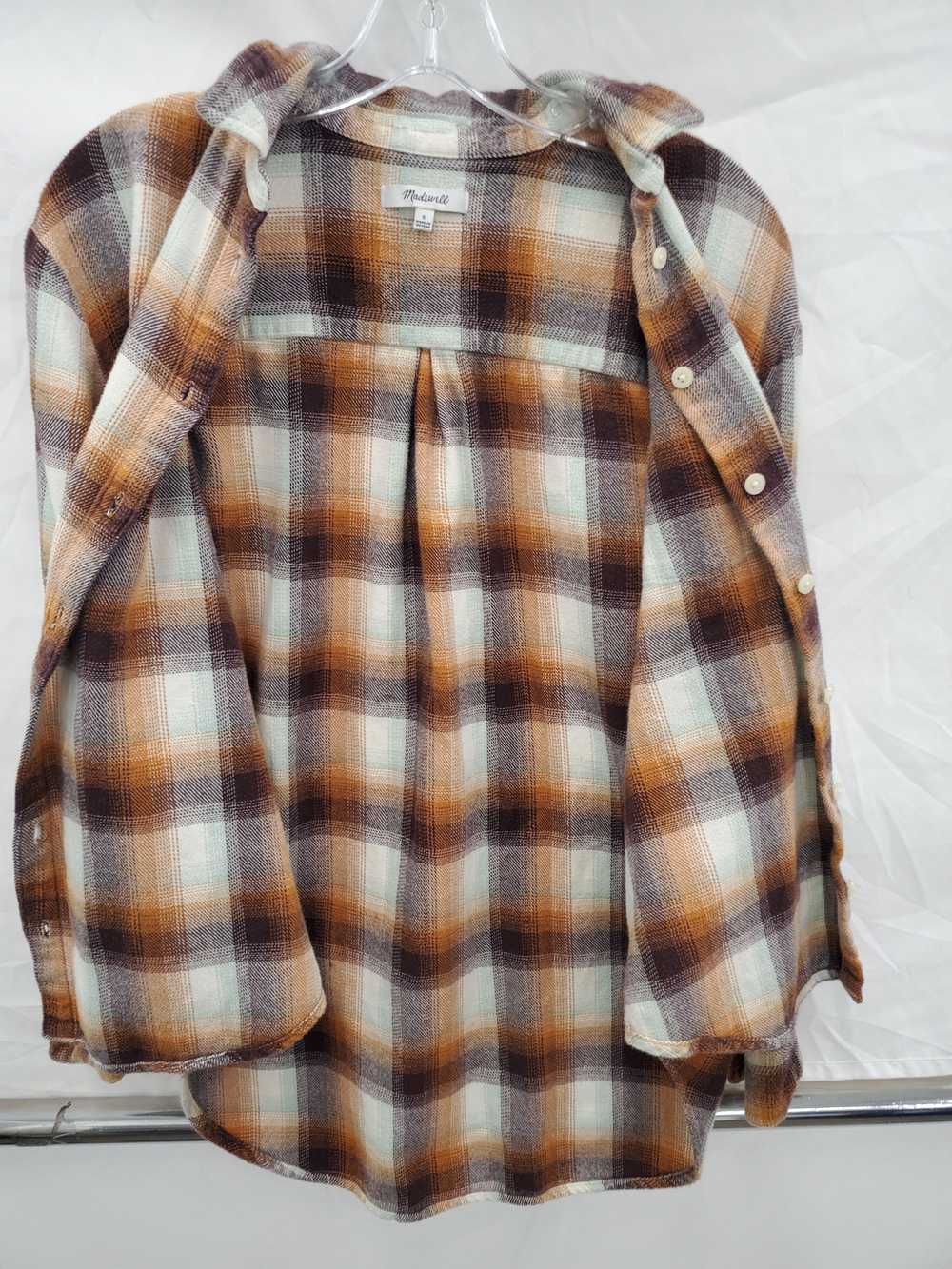 Women Madewell Flannel Side-Button Oversized Ex-B… - image 3