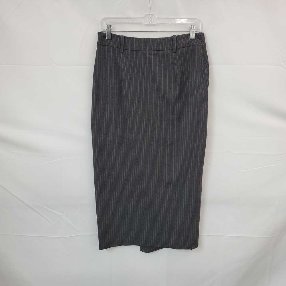 Zara Gray Pin Striped Pencil Skirt WM Size S NWT - image 2
