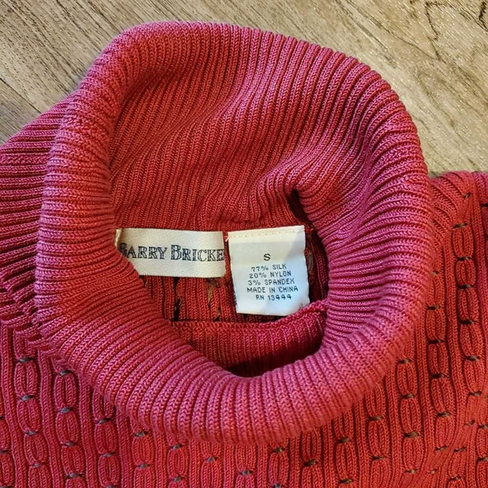 Vintage Barry Bricken Silk Blend Sweater, Red Gre… - image 5