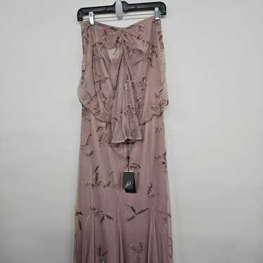 Adrianna Papell Pink Beaded Sleeveless Long Dress - image 1
