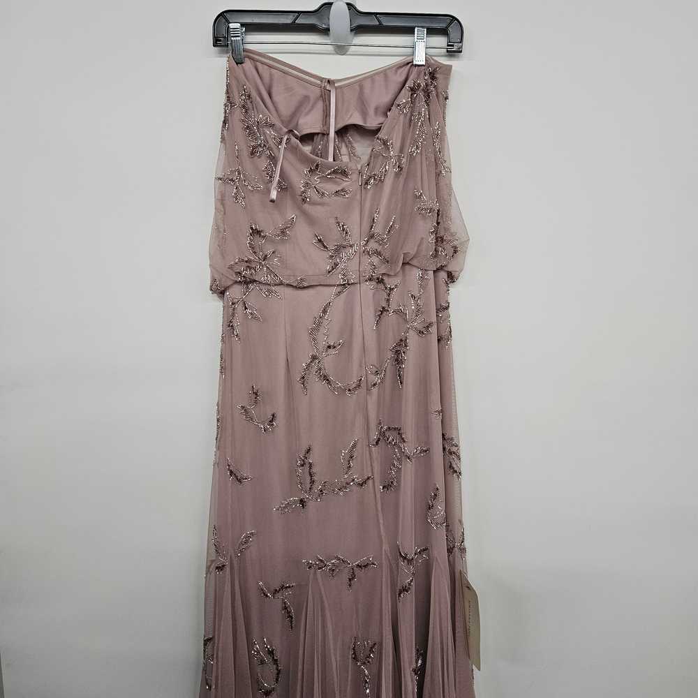 Adrianna Papell Pink Beaded Sleeveless Long Dress - image 2